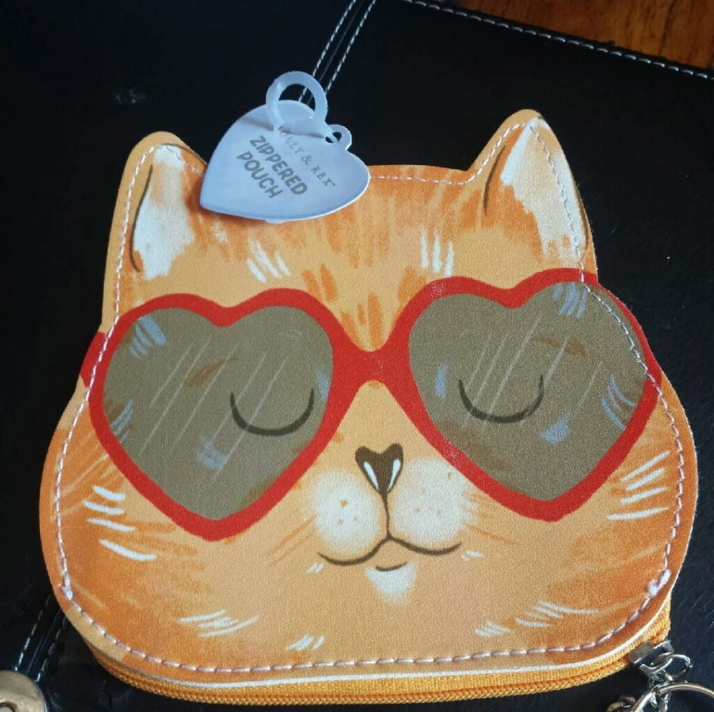 Molly and Rex Cat zipper pouch/ coin purse